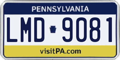 PA license plate LMD9081