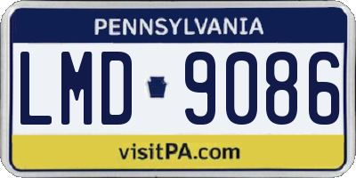 PA license plate LMD9086