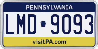 PA license plate LMD9093