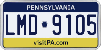 PA license plate LMD9105