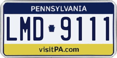 PA license plate LMD9111