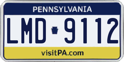 PA license plate LMD9112