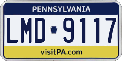 PA license plate LMD9117