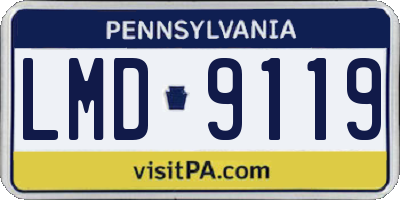 PA license plate LMD9119