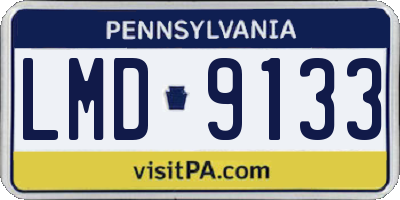 PA license plate LMD9133