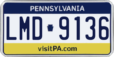 PA license plate LMD9136