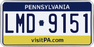 PA license plate LMD9151