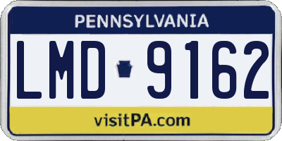 PA license plate LMD9162