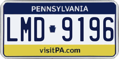 PA license plate LMD9196