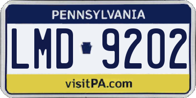 PA license plate LMD9202