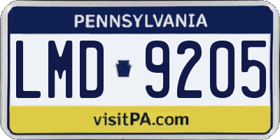 PA license plate LMD9205