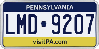 PA license plate LMD9207