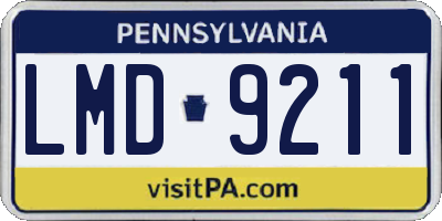 PA license plate LMD9211