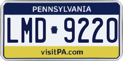 PA license plate LMD9220