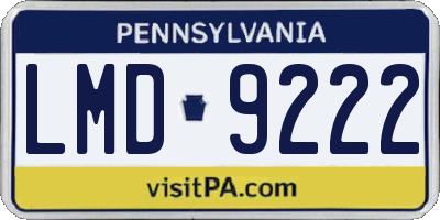 PA license plate LMD9222