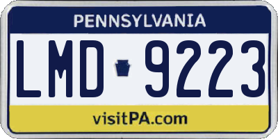PA license plate LMD9223