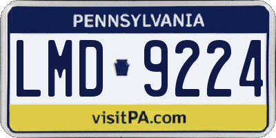 PA license plate LMD9224