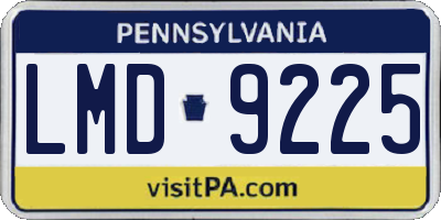 PA license plate LMD9225