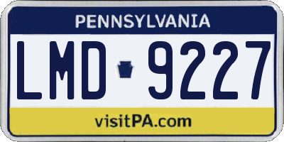 PA license plate LMD9227