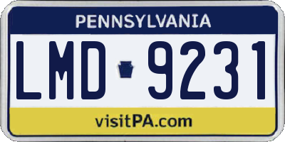 PA license plate LMD9231