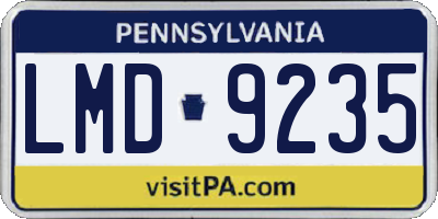 PA license plate LMD9235