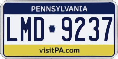 PA license plate LMD9237