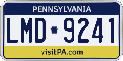 PA license plate LMD9241