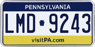 PA license plate LMD9243