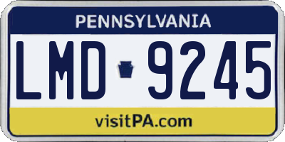 PA license plate LMD9245