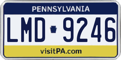 PA license plate LMD9246