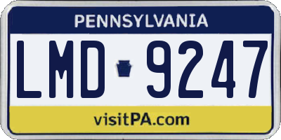 PA license plate LMD9247