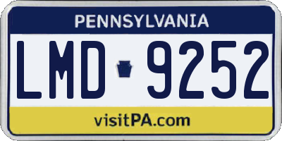 PA license plate LMD9252