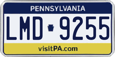 PA license plate LMD9255