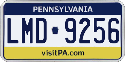 PA license plate LMD9256