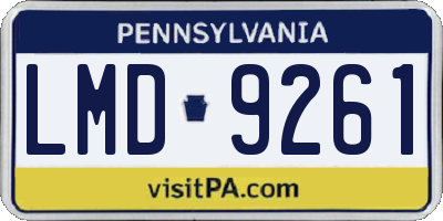 PA license plate LMD9261