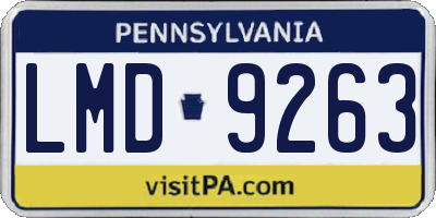 PA license plate LMD9263