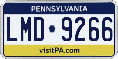 PA license plate LMD9266