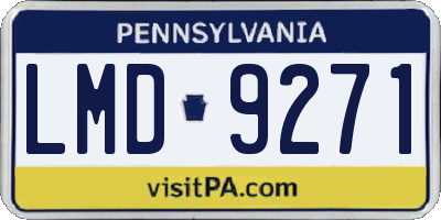 PA license plate LMD9271