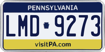 PA license plate LMD9273