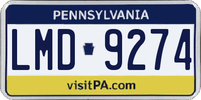 PA license plate LMD9274