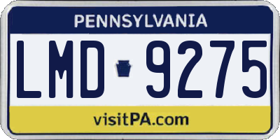 PA license plate LMD9275