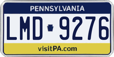 PA license plate LMD9276