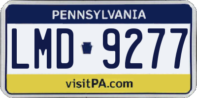 PA license plate LMD9277