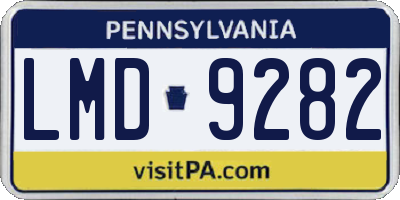 PA license plate LMD9282