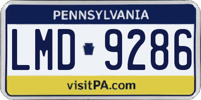 PA license plate LMD9286