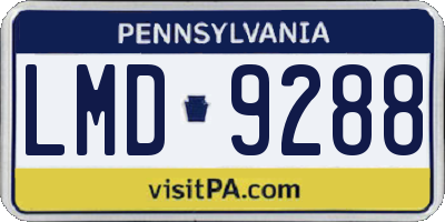 PA license plate LMD9288