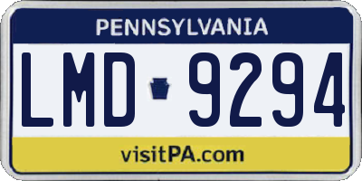 PA license plate LMD9294