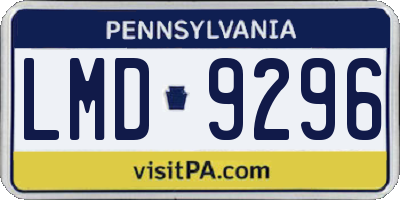 PA license plate LMD9296