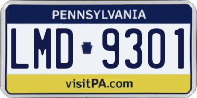 PA license plate LMD9301