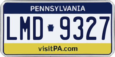 PA license plate LMD9327
